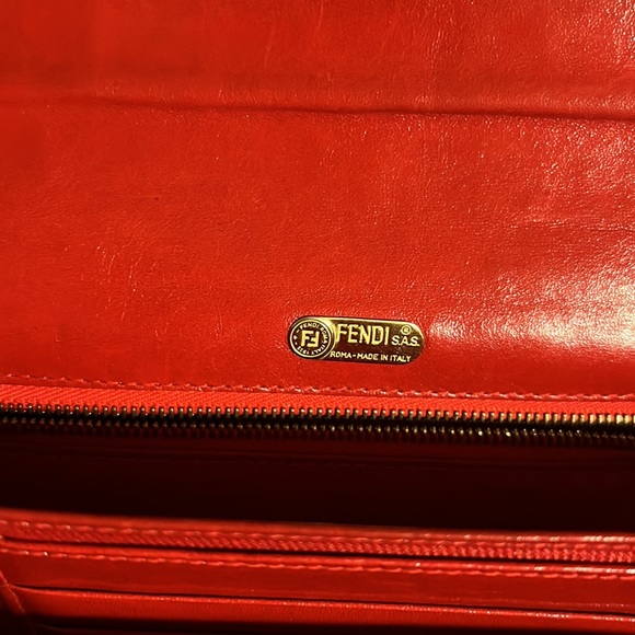 Authentic Fendi clutch WOC leopard red - Picture 10 of 17